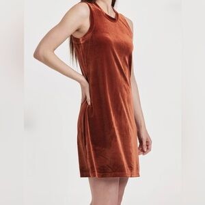Another Love Roasted Pecan Velvet Sleeveless Mini Dress